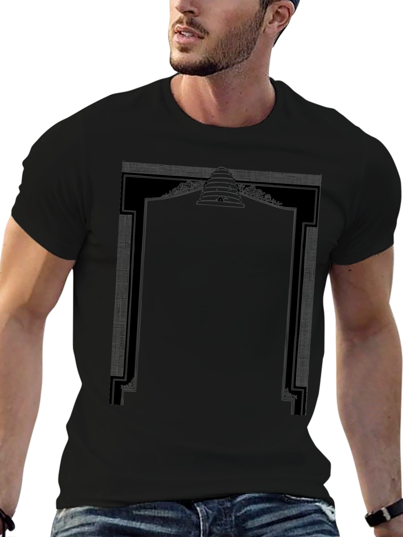 Black Graphic Tee - Beehive Design