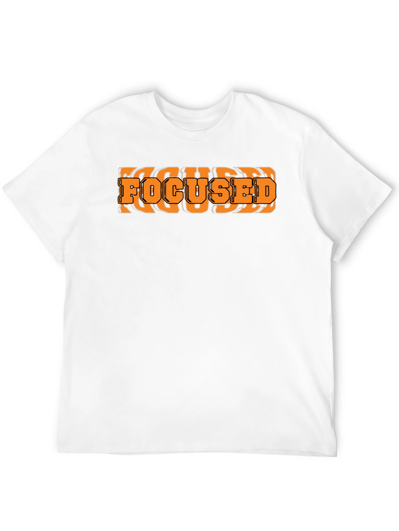 Focused Graphic Print Black T-Shirt