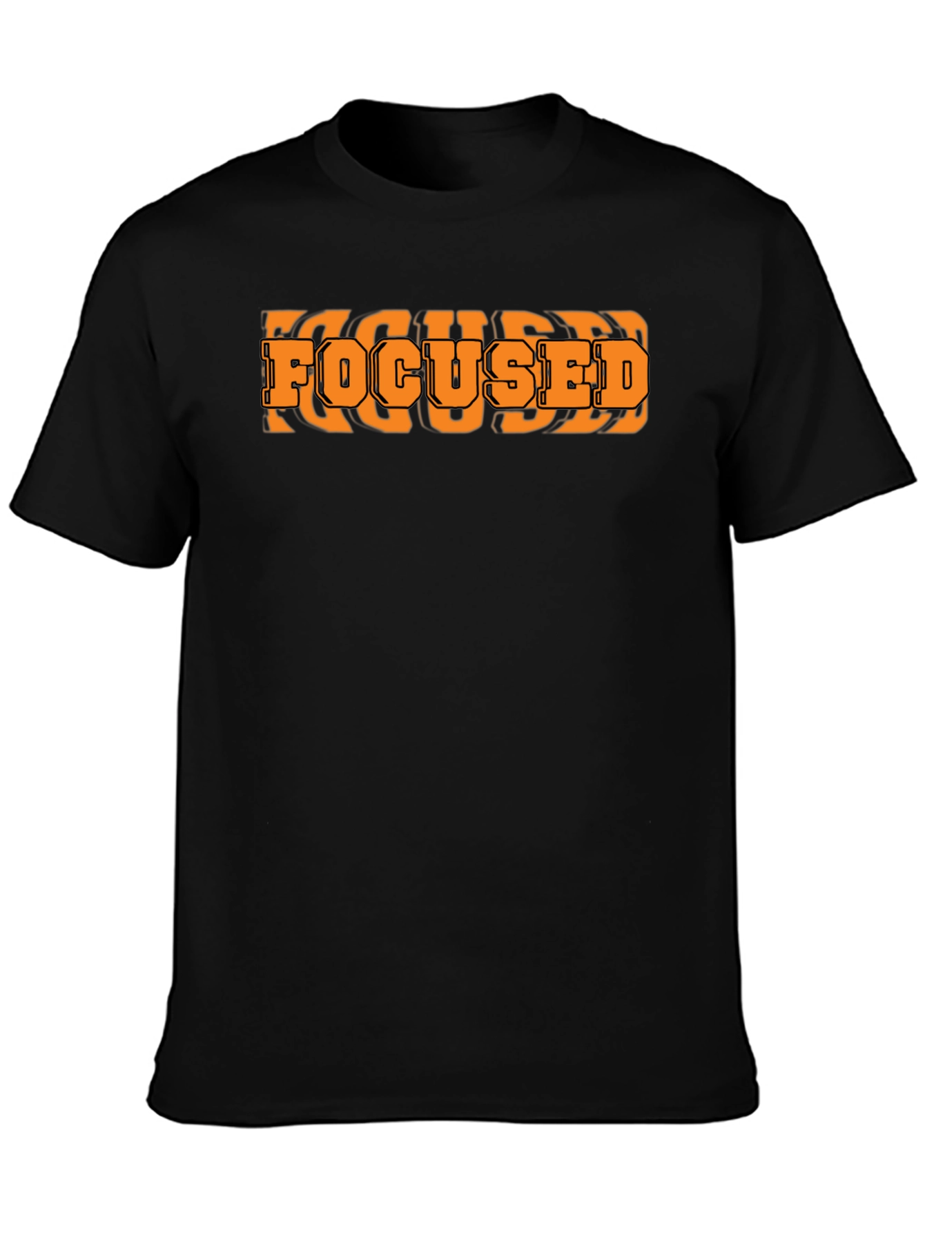 Focused Graphic Print Black T-Shirt