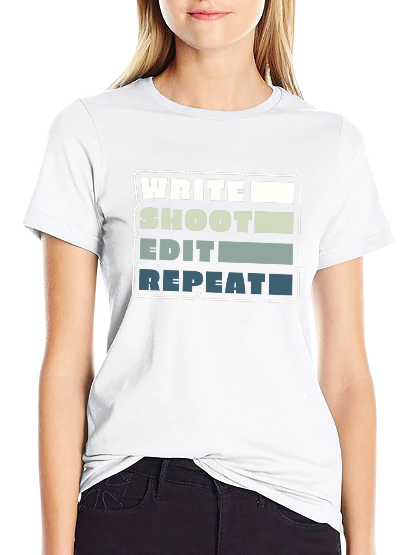 Write Shoot Edit Repeat Graphic Tee
