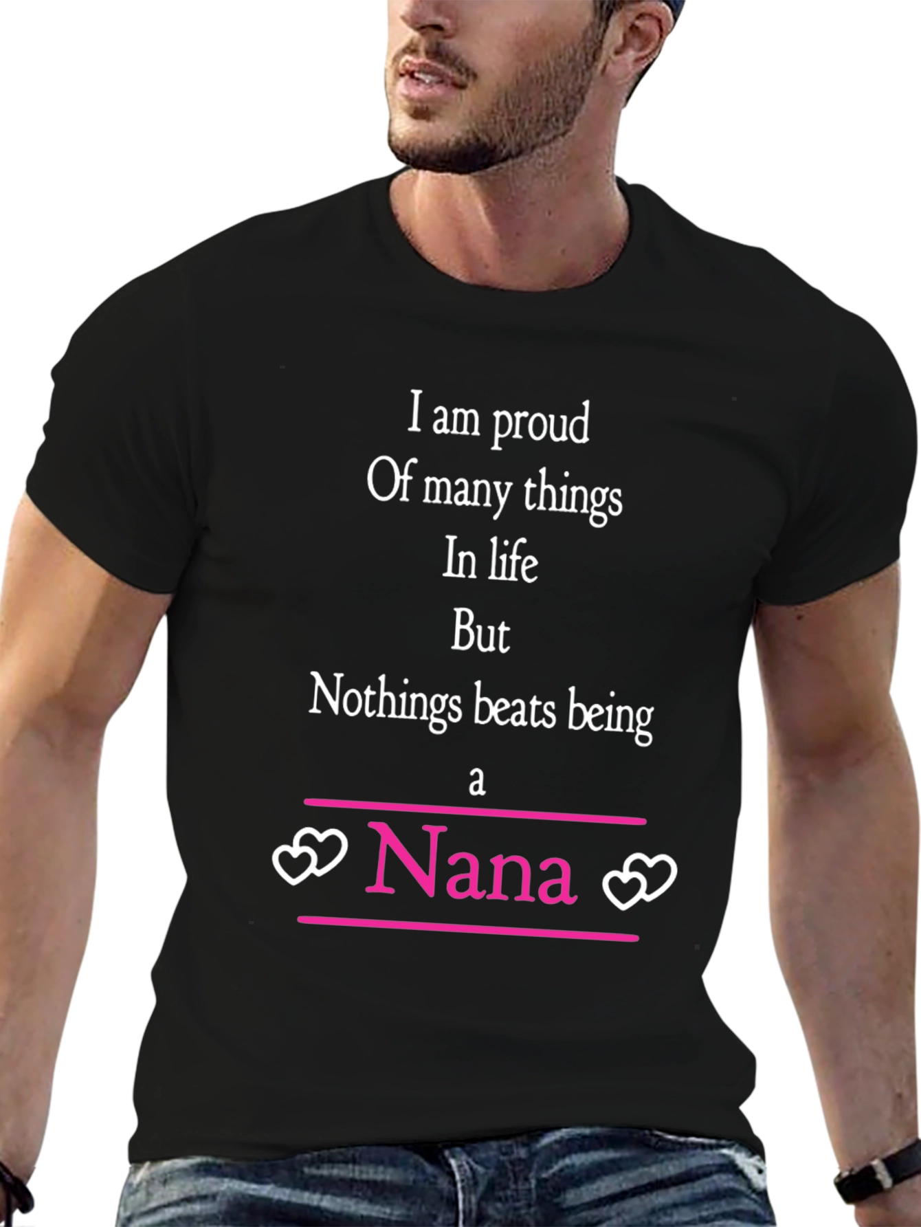 Proud Nana T-Shirt - Black Heart Accents