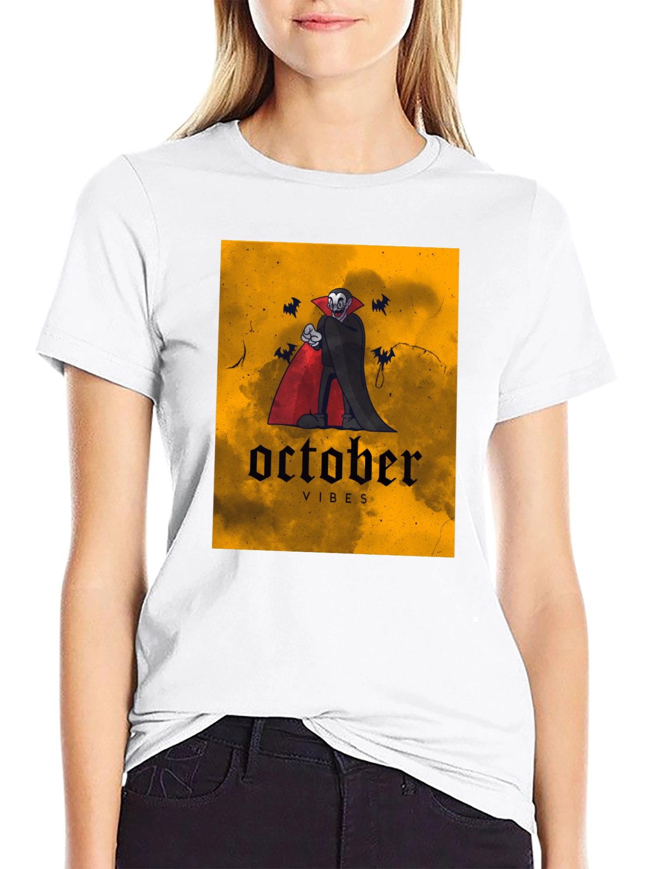 October Vibes Vampire Graphic Tee