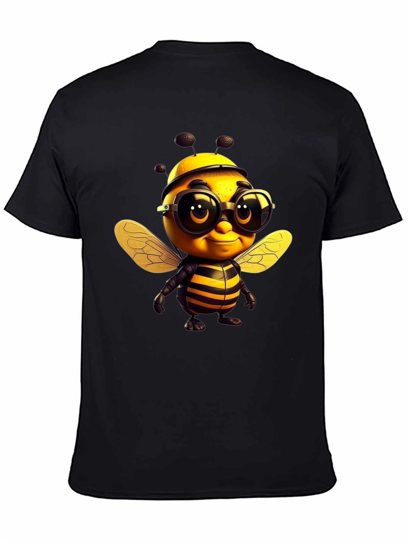 Cool Bee Graphic Tee - Black Cotton T-Shirt