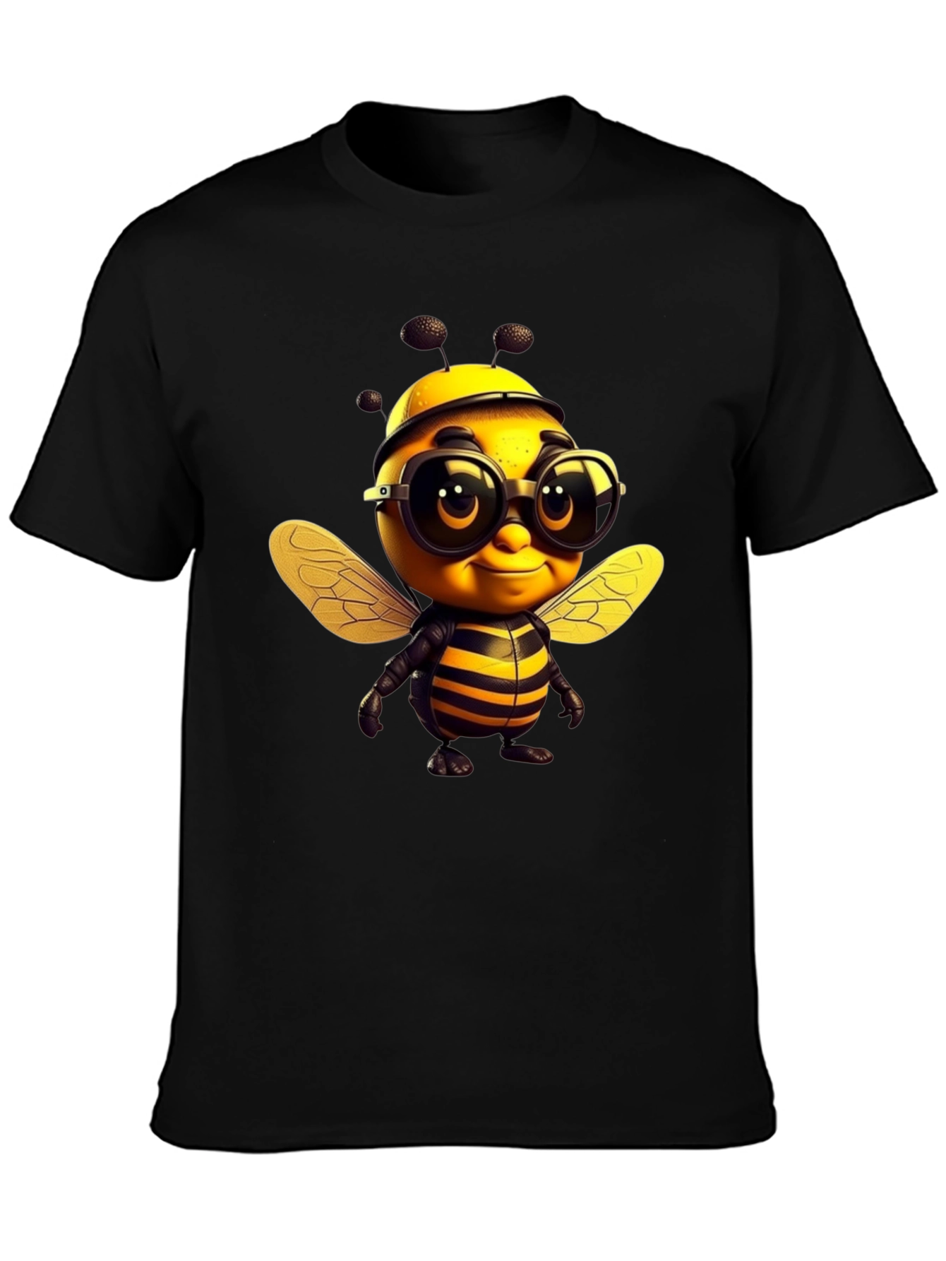 Cool Bee Graphic Tee - Black Cotton T-Shirt