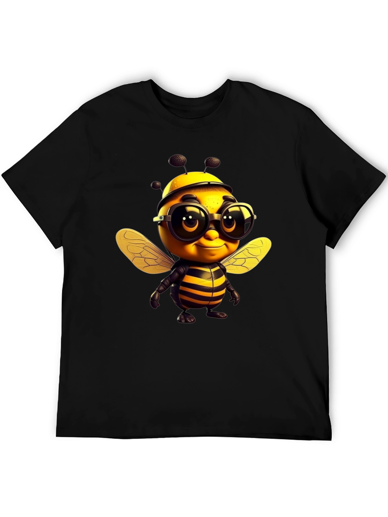 Cool Bee Graphic Tee - Black Cotton T-Shirt