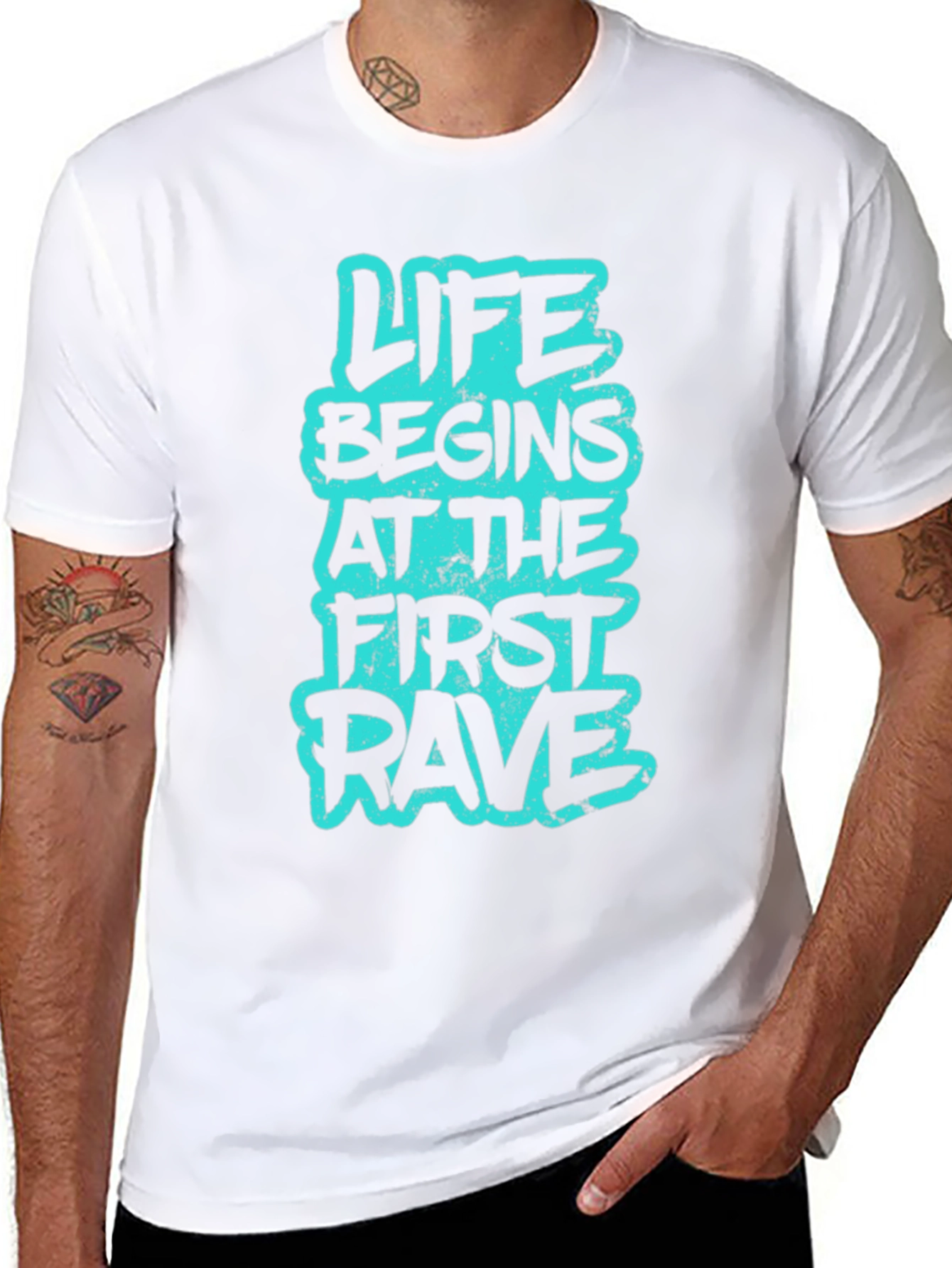 Life Begins at the First Rave Graphic Tee
