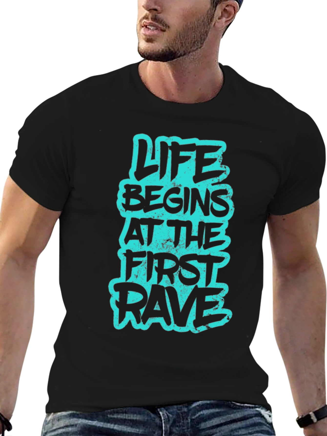 Life Begins at the First Rave Graphic Tee