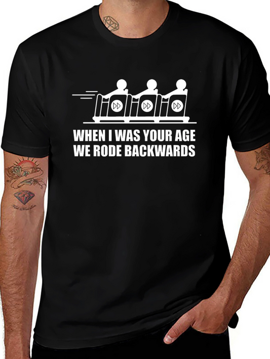 Funny Backwards Sledding Black T-Shirt