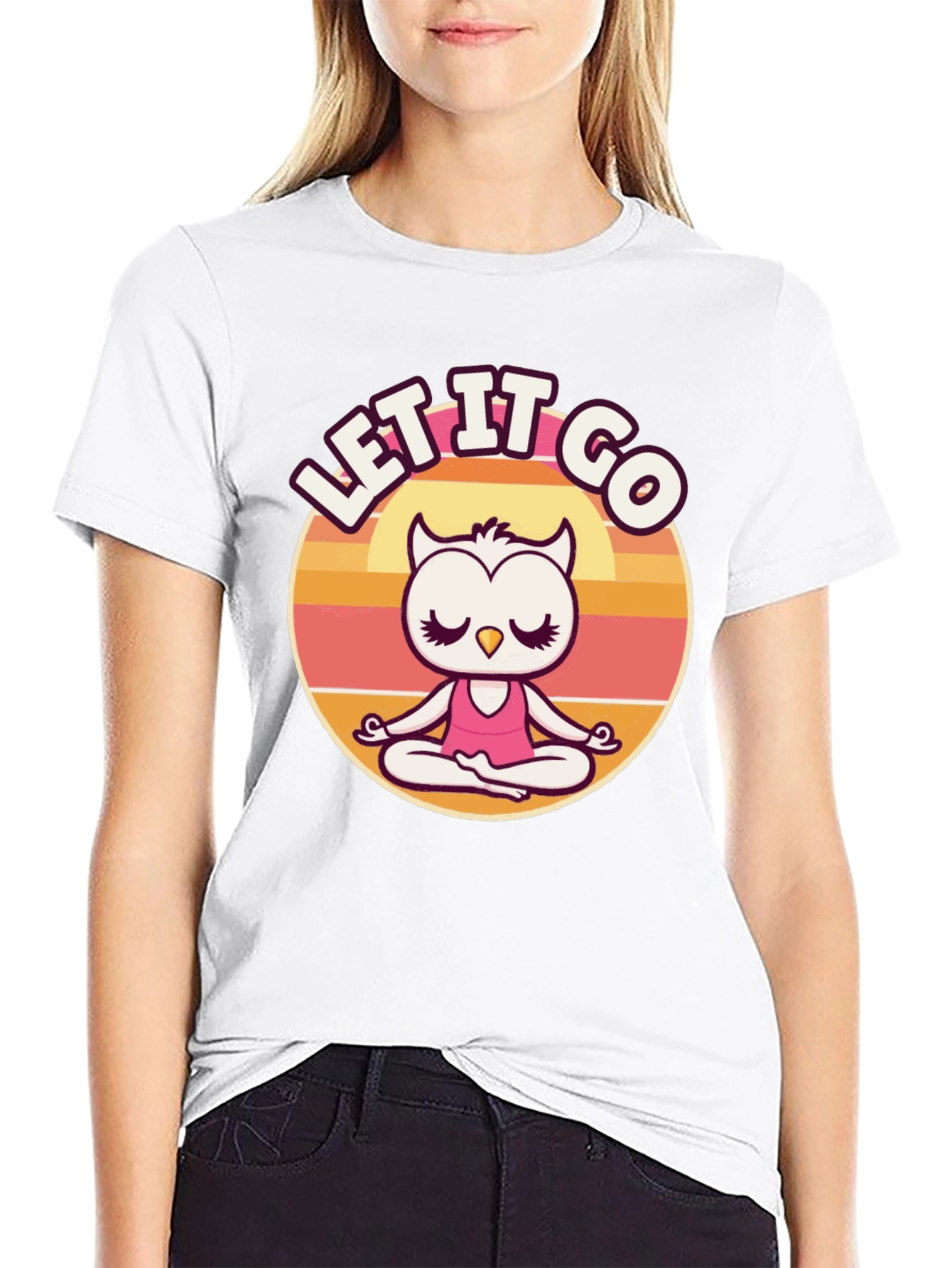 Let it Go Owl Meditation Graphic Tee