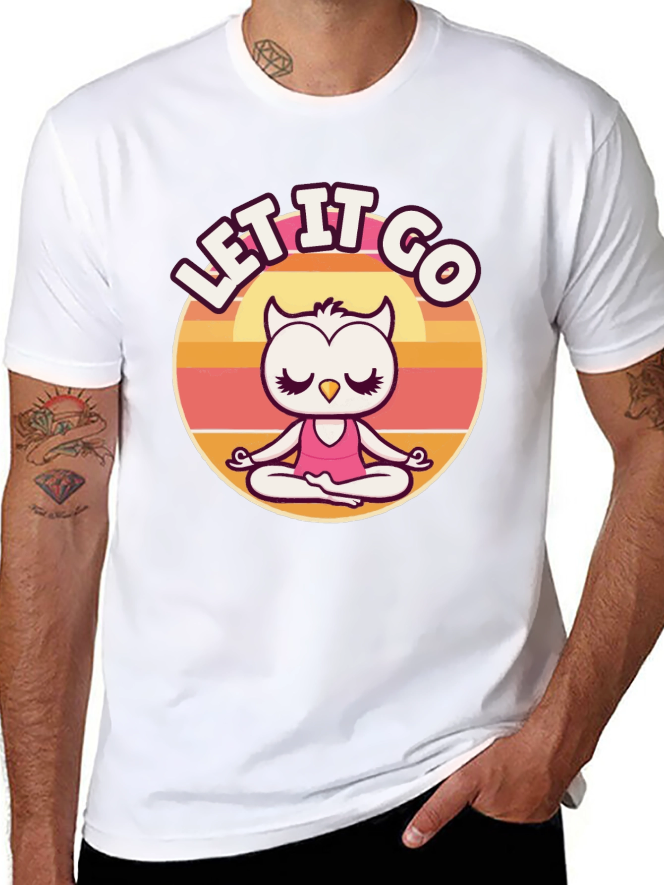 Let it Go Owl Meditation Graphic Tee