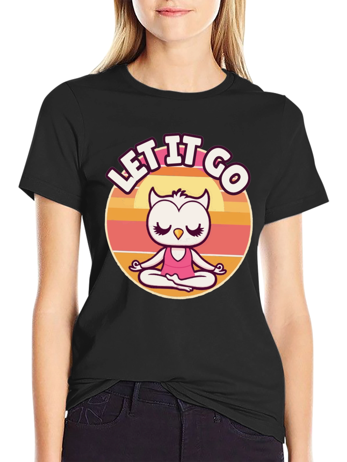 Let it Go Owl Meditation Graphic Tee