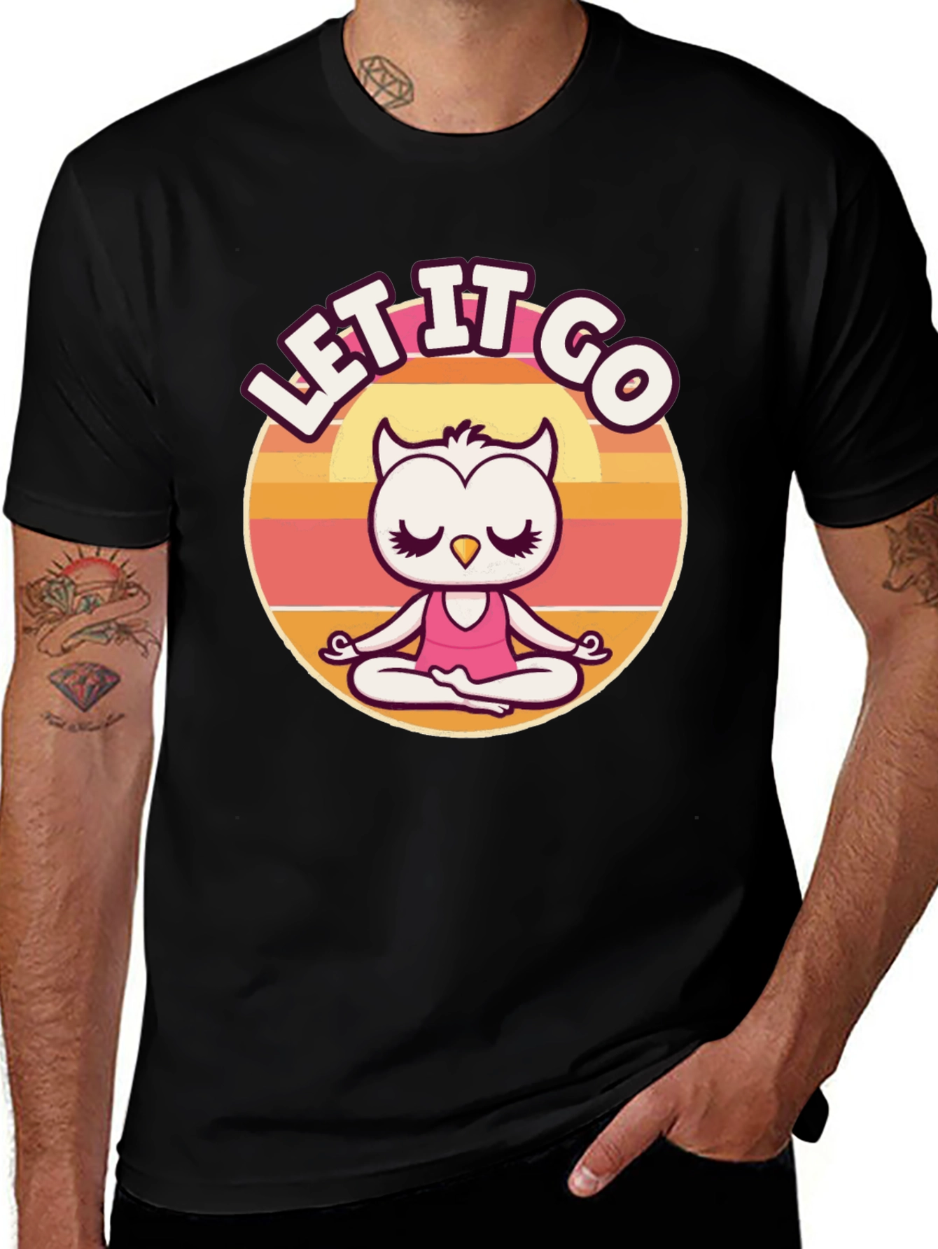 Let it Go Owl Meditation Graphic Tee