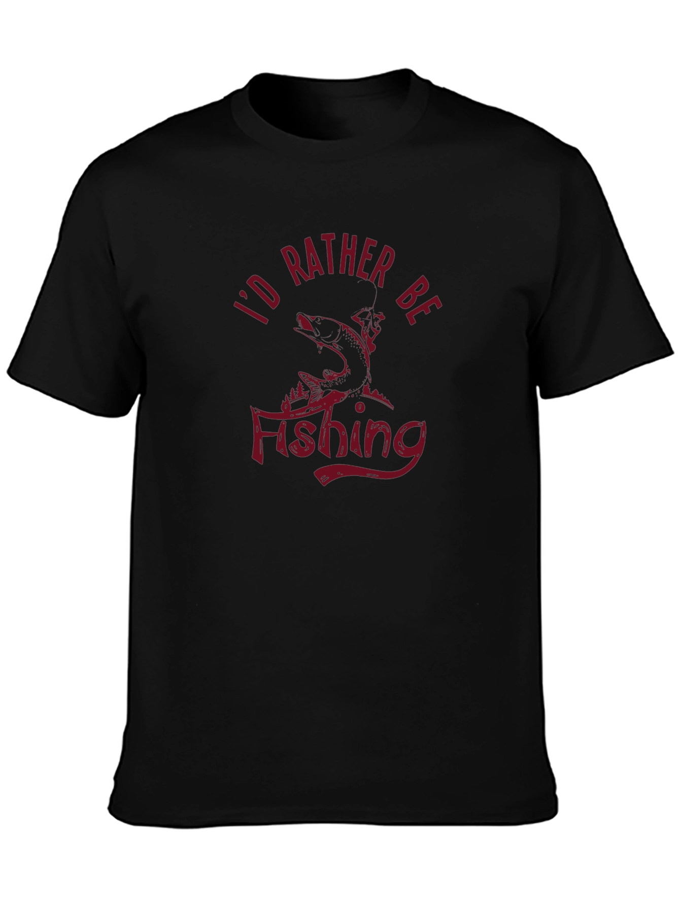 Id Rather Be Fishing Graphic Tee - Black