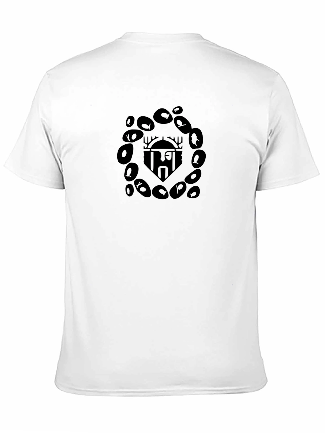 Mens Black Graphic Print Tee - Unique Design