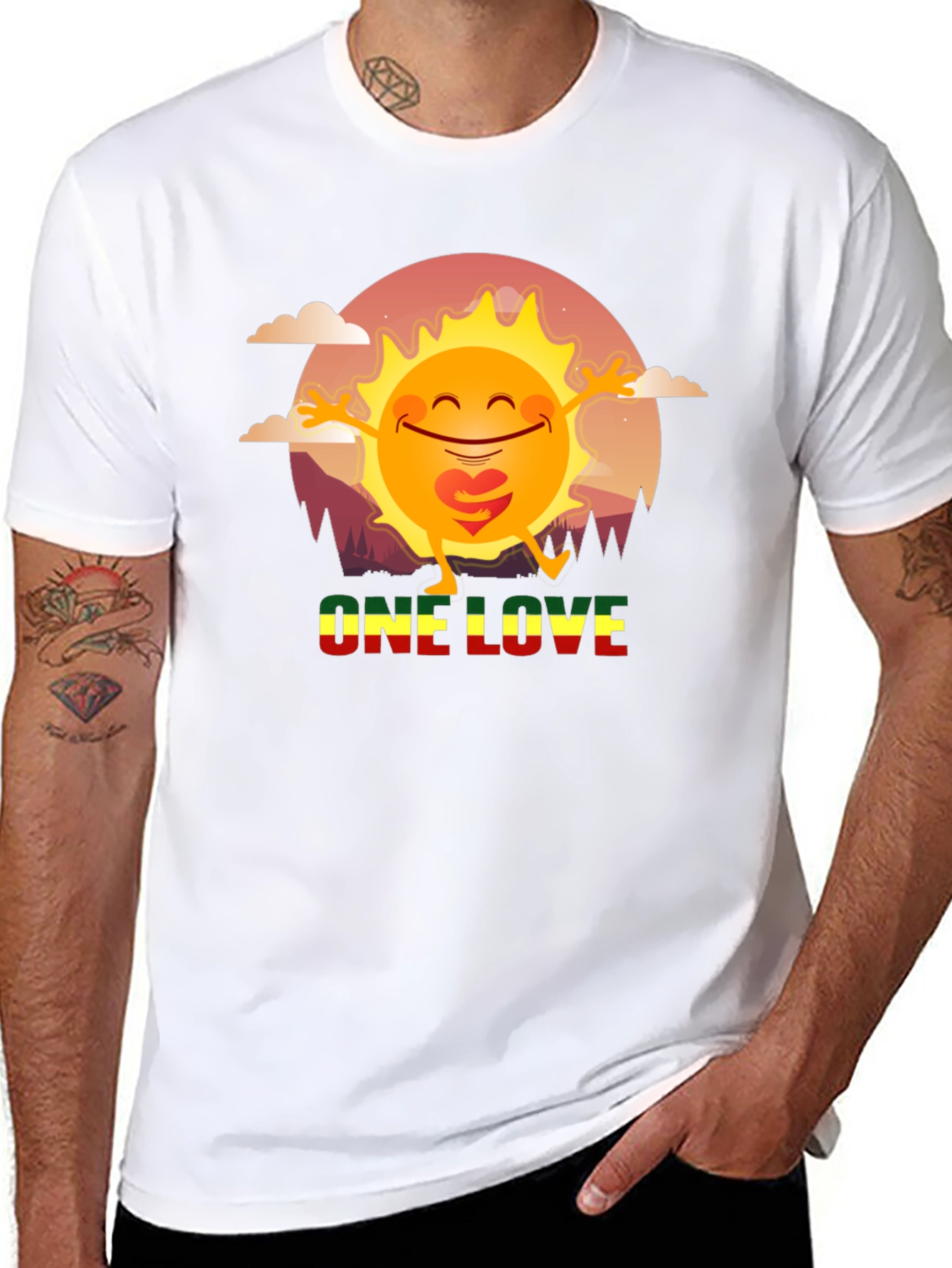 Rasta Sun One Love Graphic T-Shirt