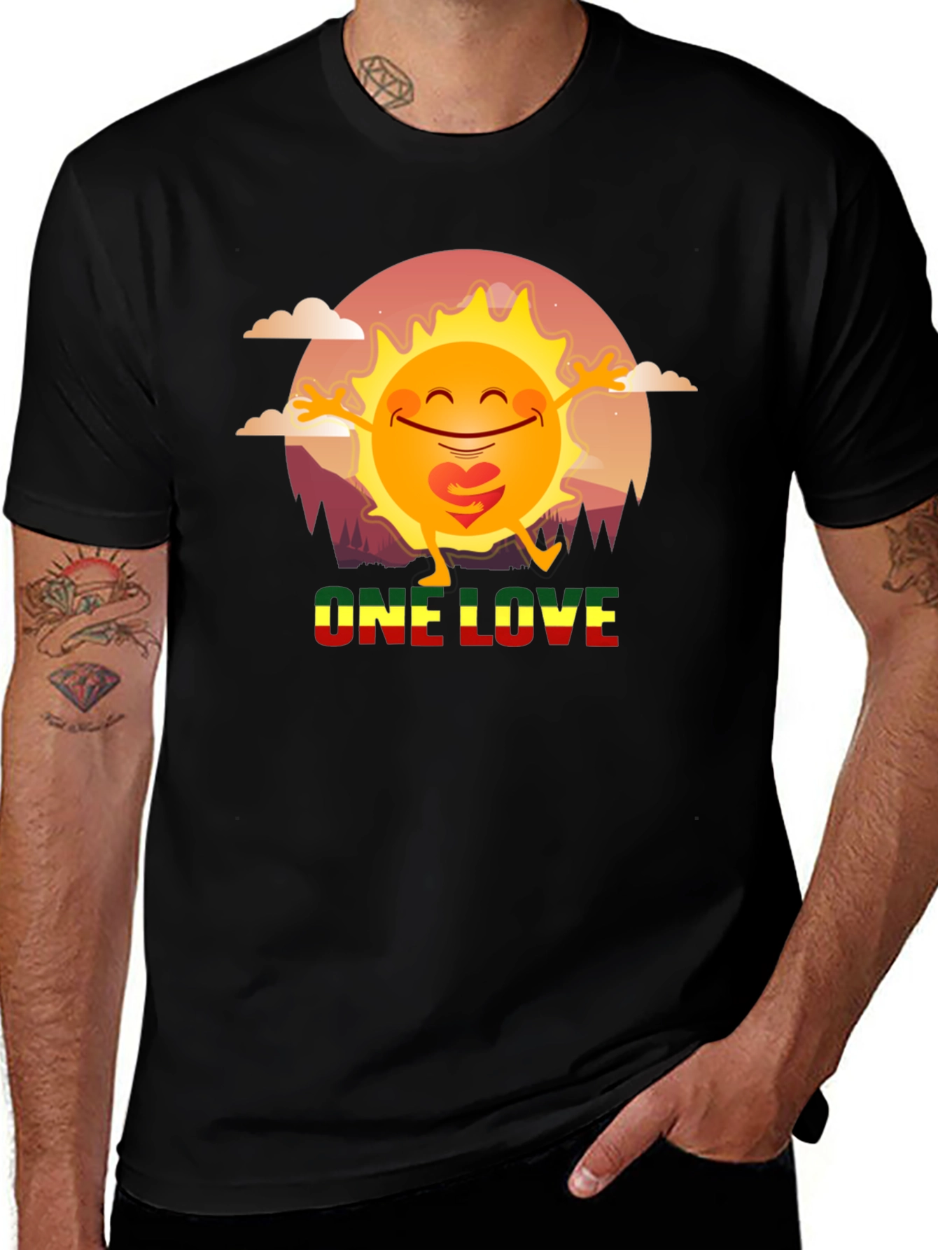 Rasta Sun One Love Graphic T-Shirt