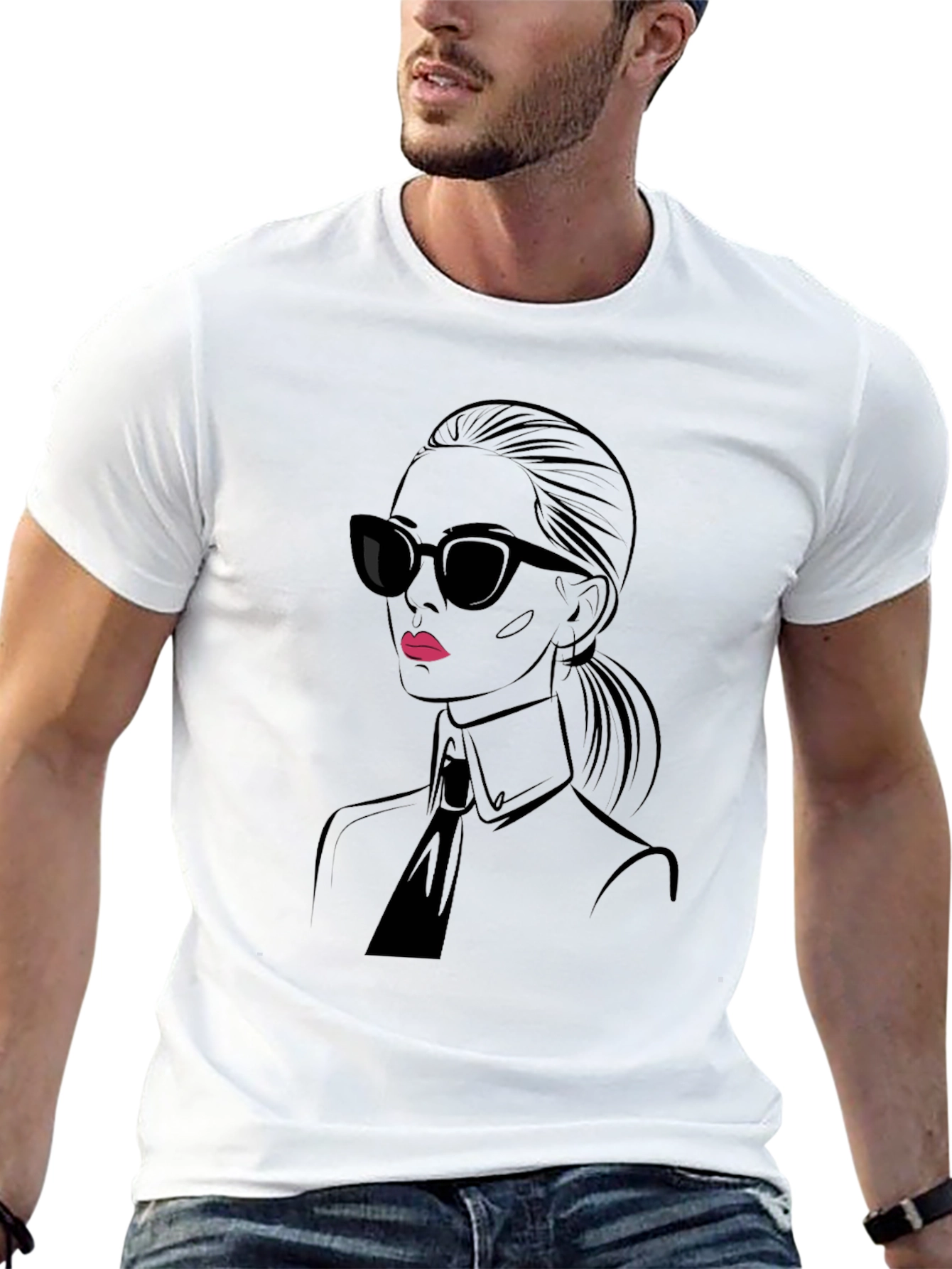 Stylish Black T-Shirt - Chic Woman Graphic Tee