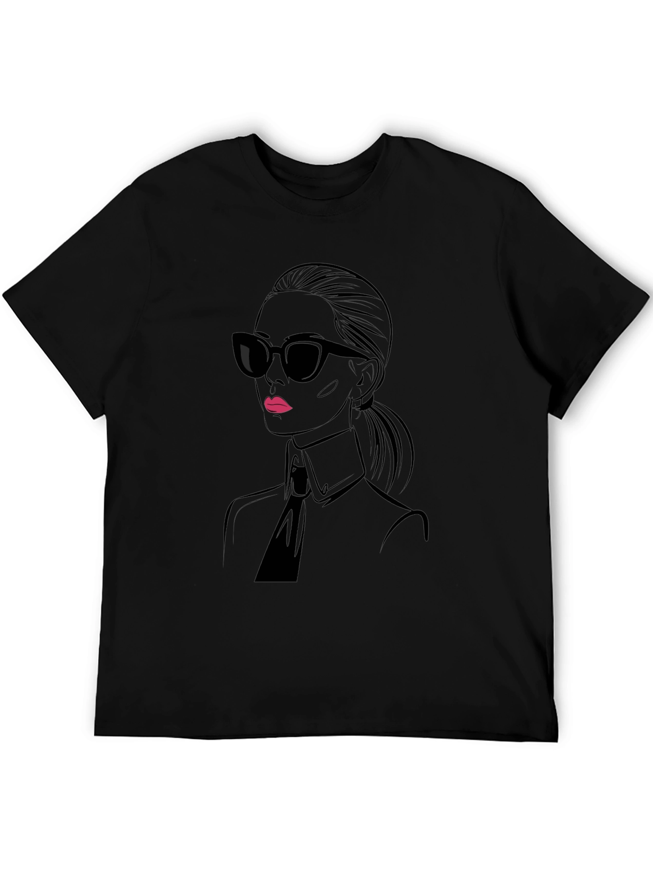Stylish Black T-Shirt - Chic Woman Graphic Tee