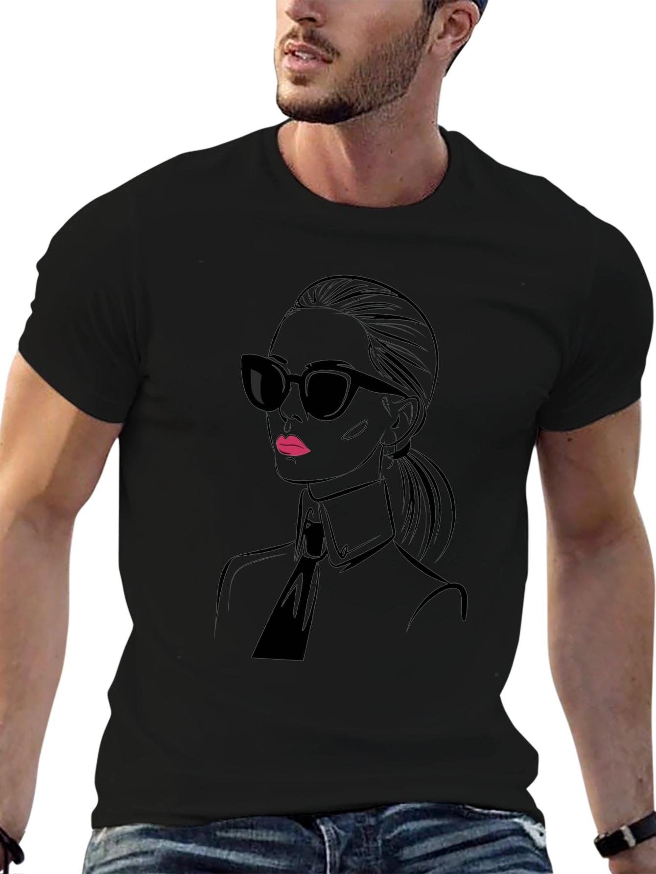Stylish Black T-Shirt - Chic Woman Graphic Tee