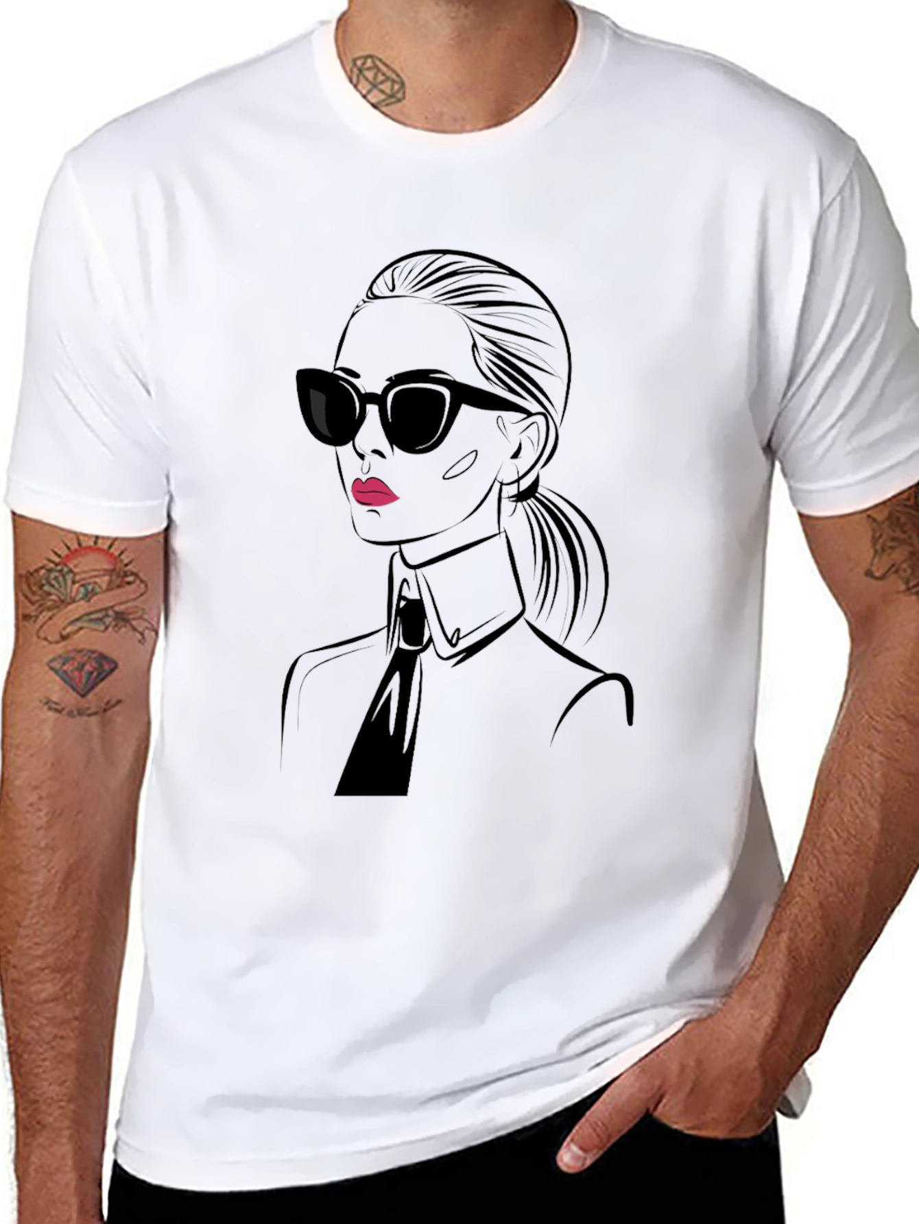 Stylish Black T-Shirt - Chic Woman Graphic Tee