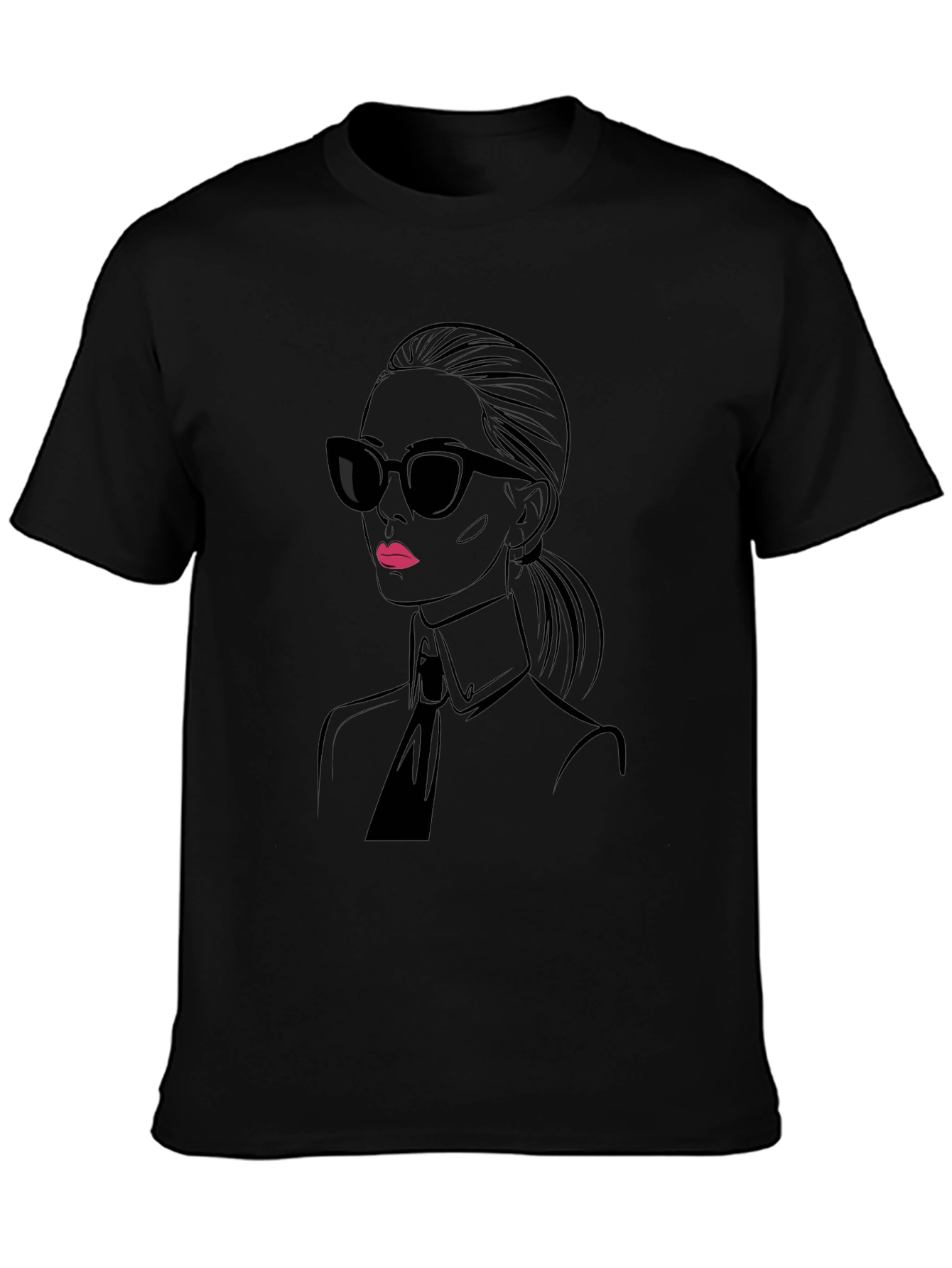 Stylish Black T-Shirt - Chic Woman Graphic Tee