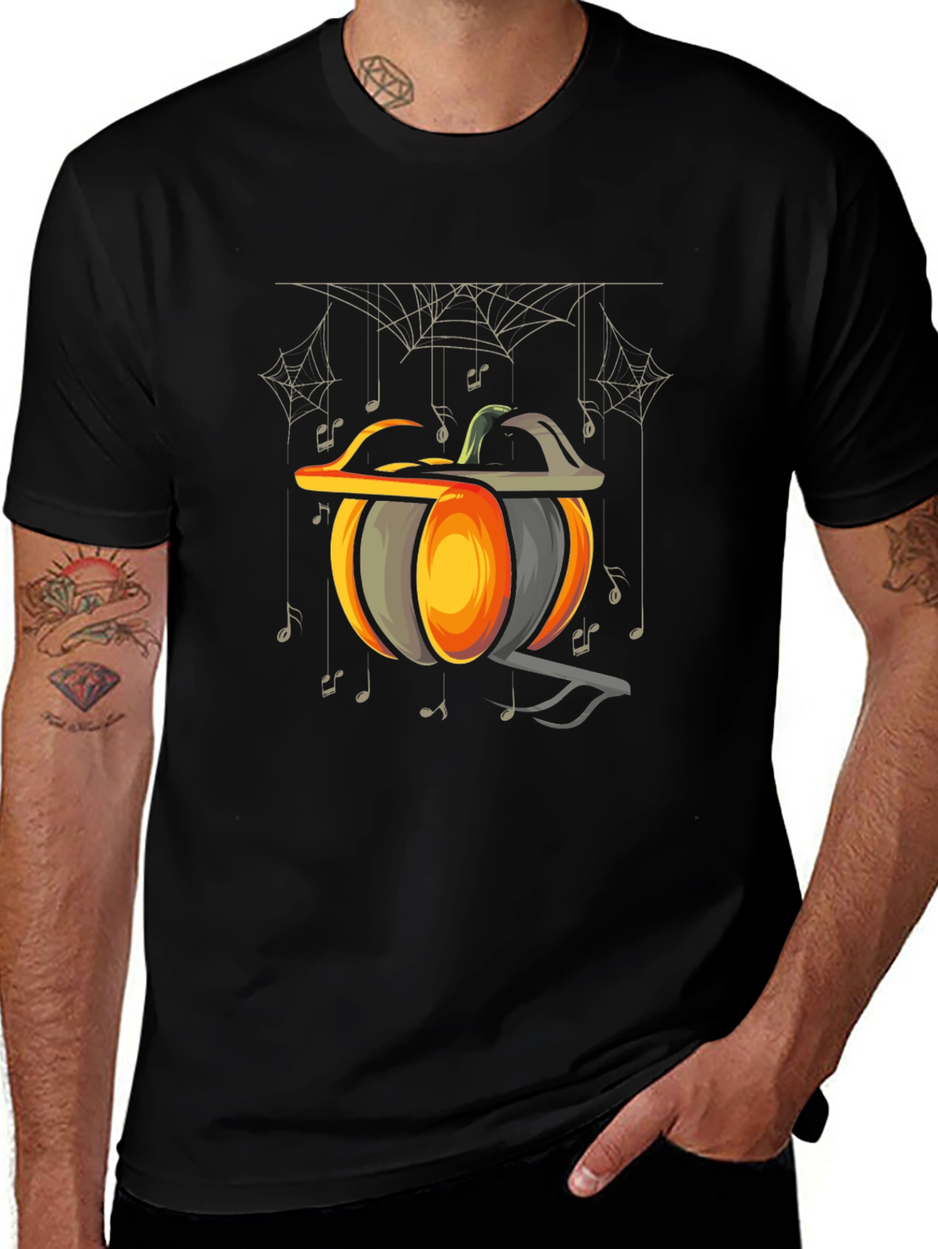 Halloween Pumpkin Music Note T-Shirt