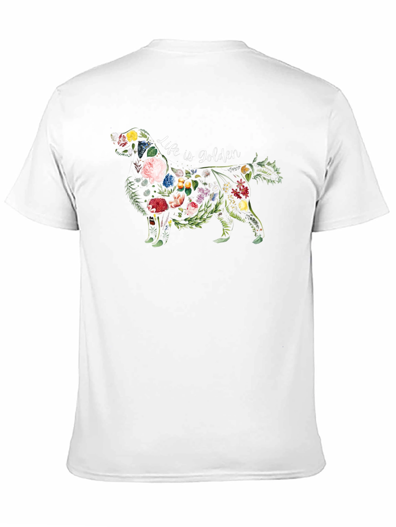 Floral Golden Retriever T-Shirt - Life is Golden