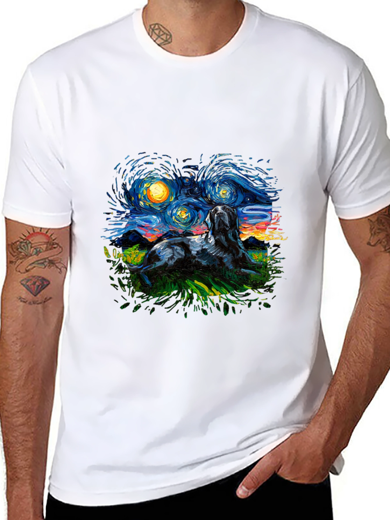Starry Night Dog T-Shirt