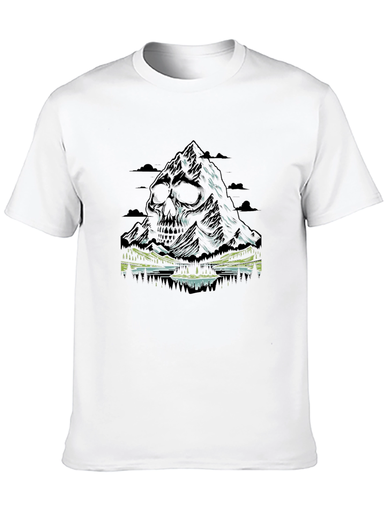 Skull Mountain Graphic Tee - Mens Black T-Shirt