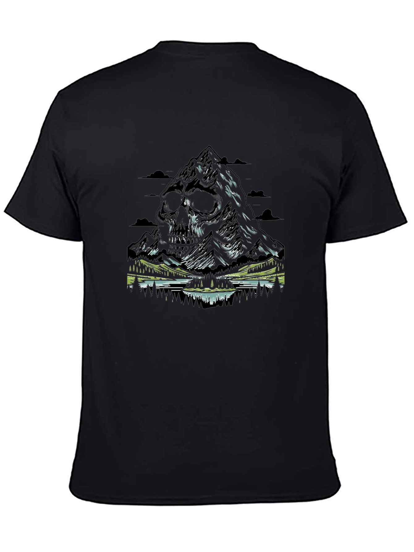 Skull Mountain Graphic Tee - Mens Black T-Shirt