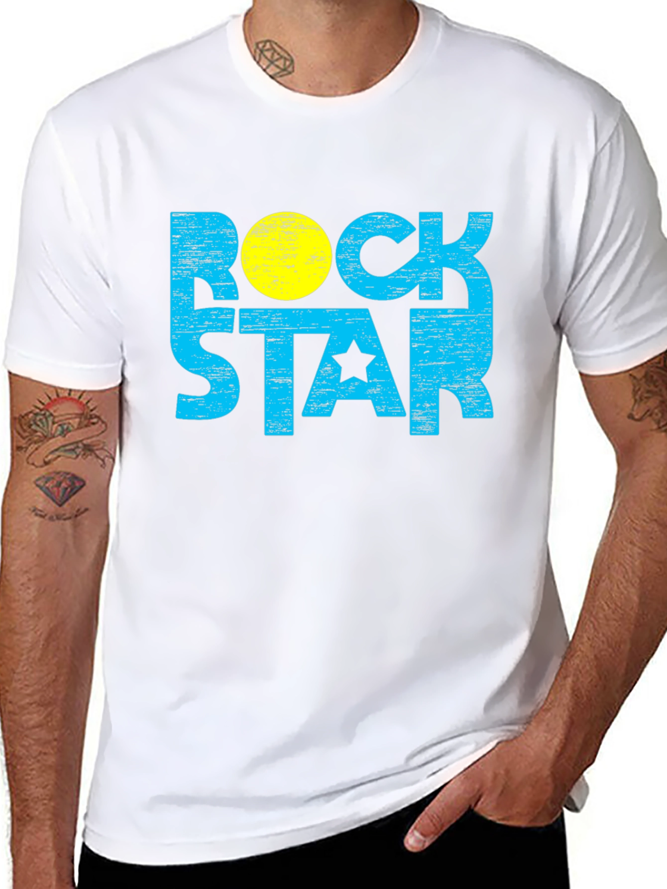 Rock Star Graphic Tee - Black Cotton Blend