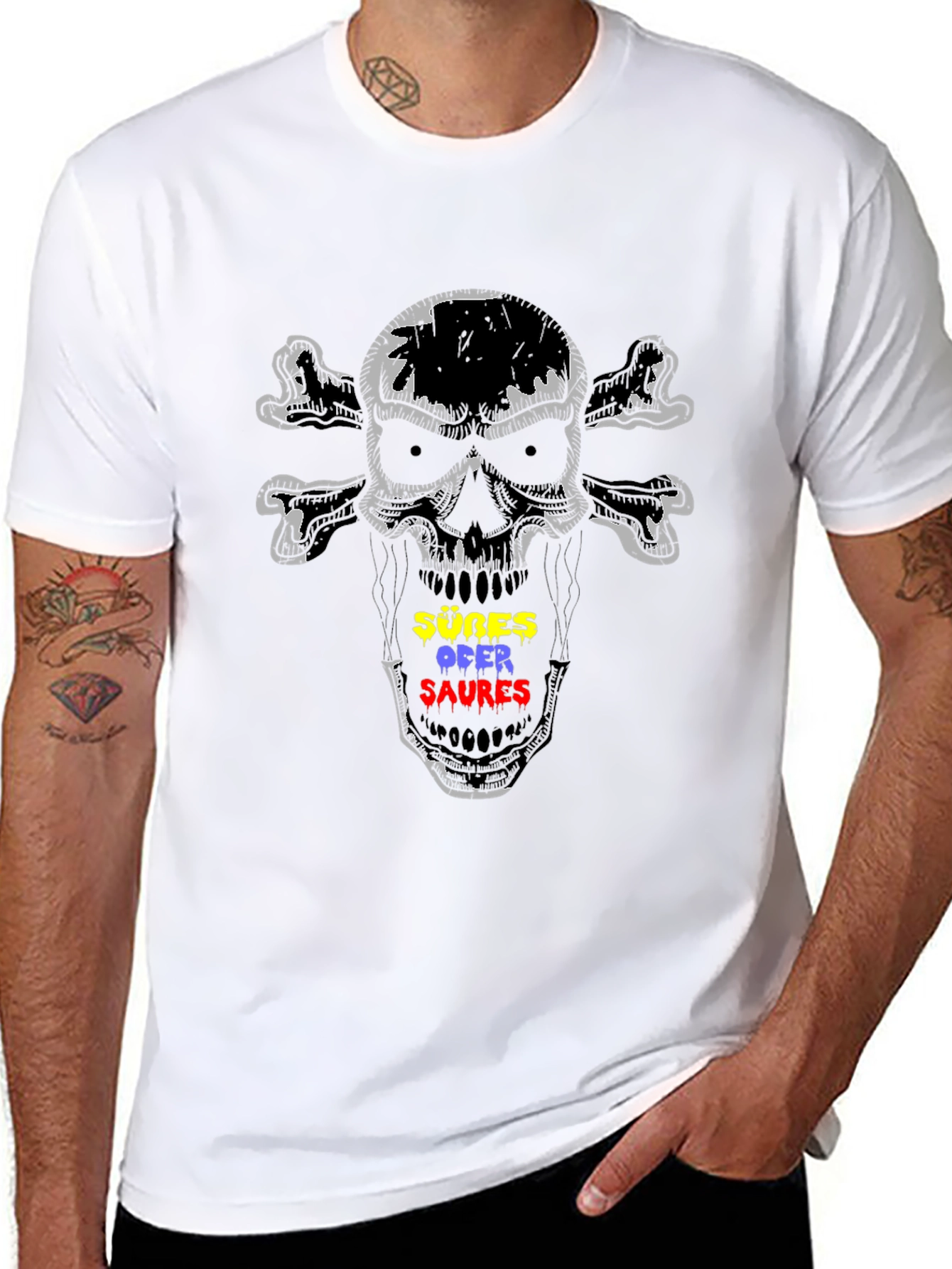 Skull & Crossbones T-Shirt - Sußes Ofer Saures Graphic