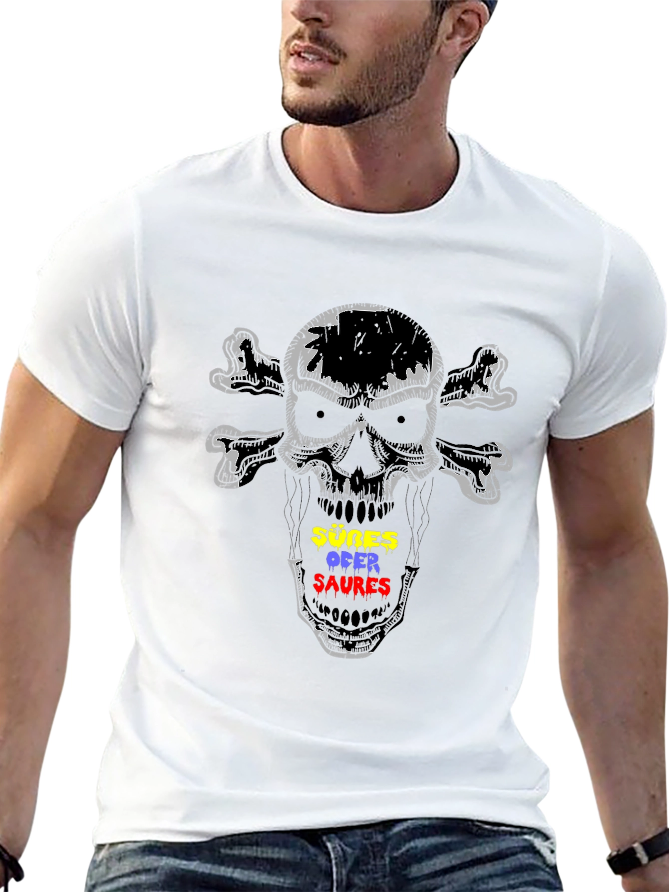 Skull & Crossbones T-Shirt - Sußes Ofer Saures Graphic