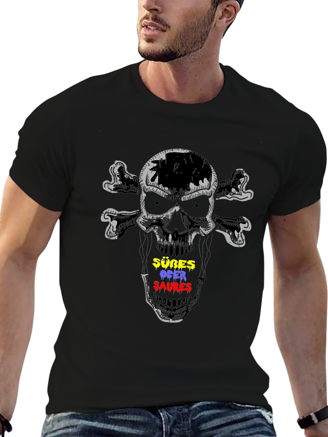 Skull & Crossbones T-Shirt - Sußes Ofer Saures Graphic