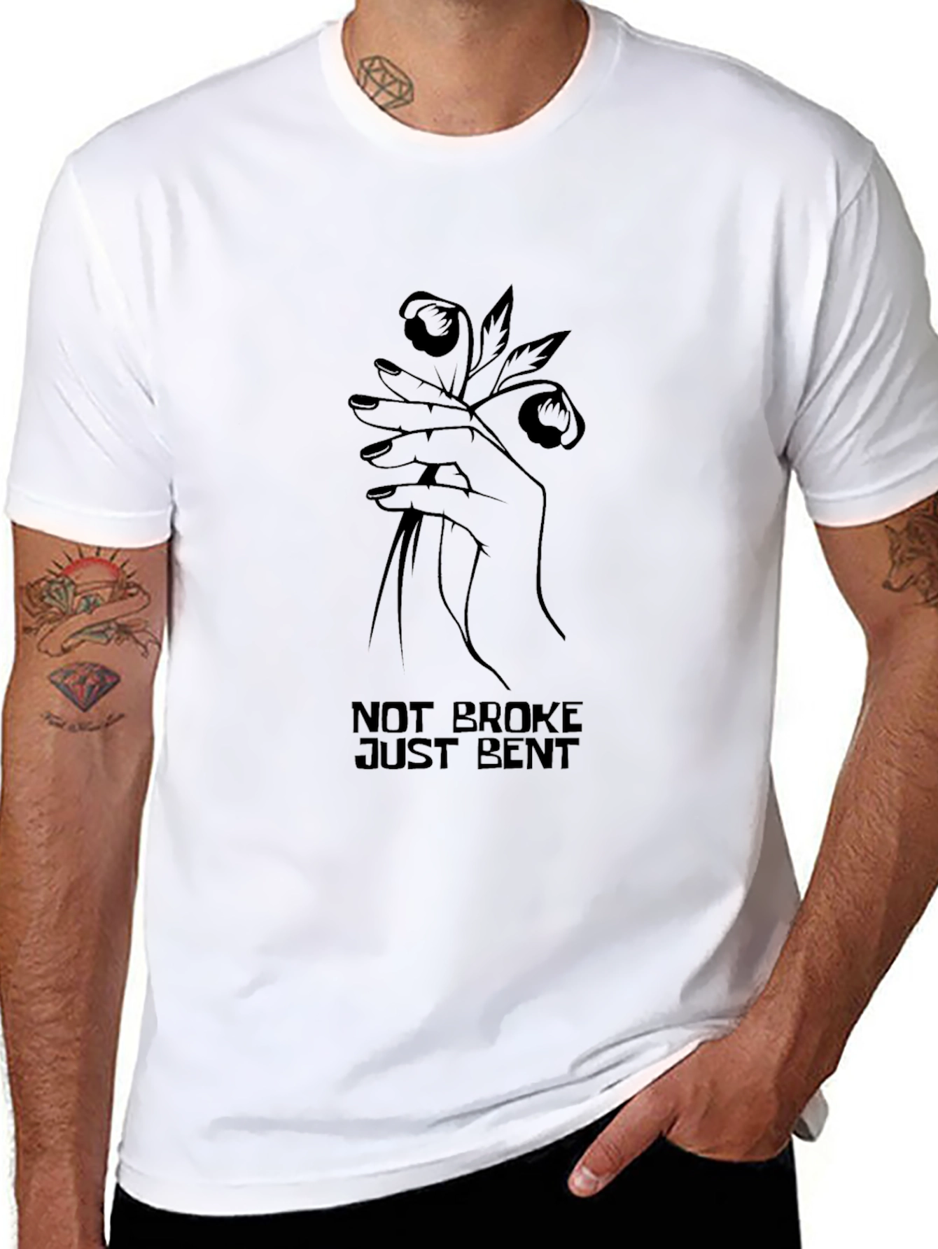 Not Broke Just Bent Graphic Tee - Black