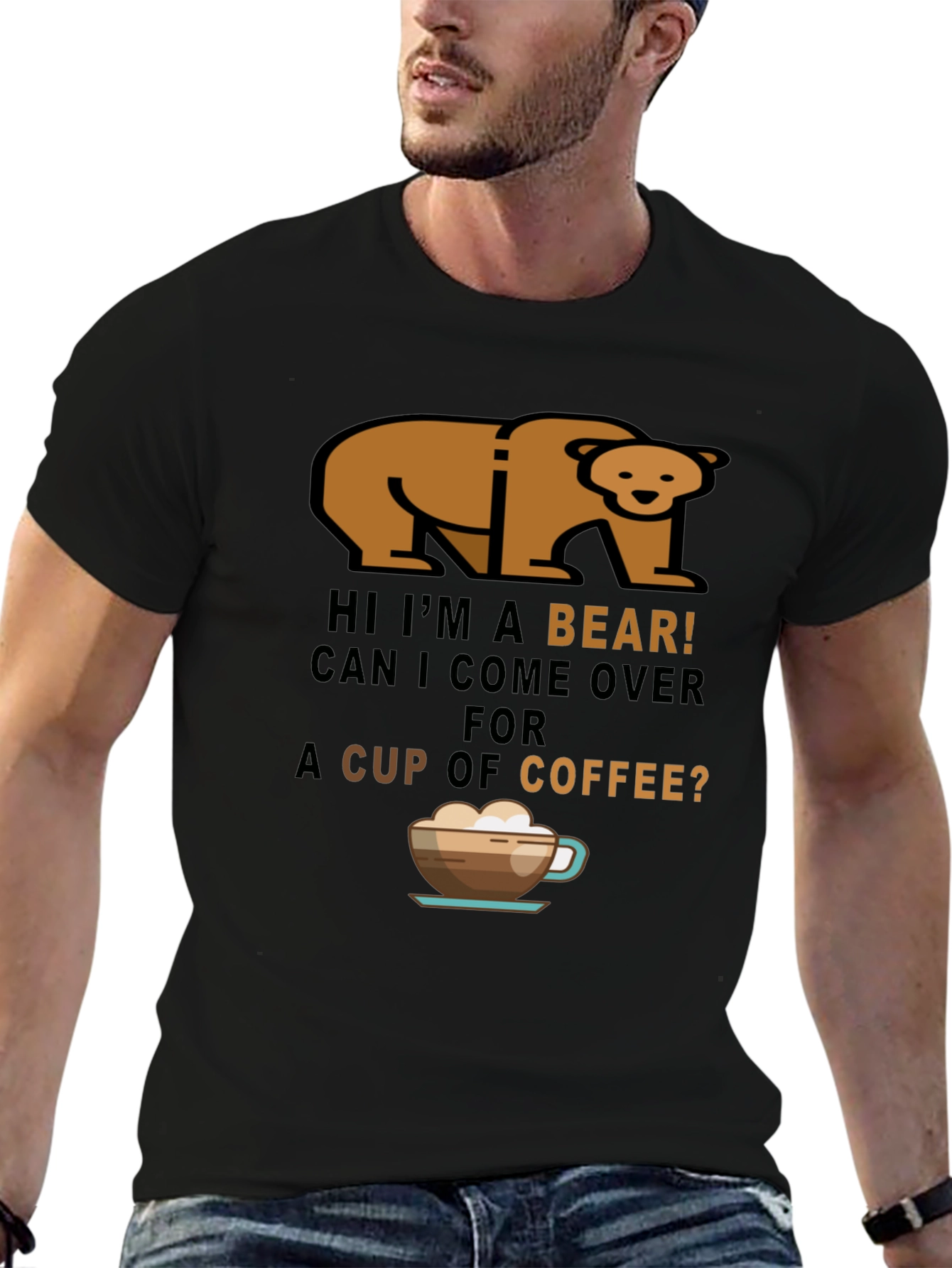 Bear Coffee T-Shirt - Funny Graphic Tee