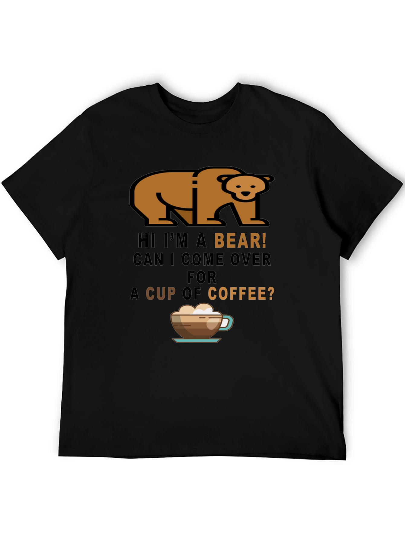 Bear Coffee T-Shirt - Funny Graphic Tee