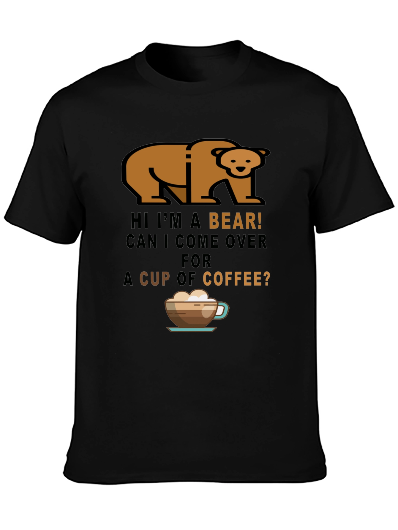 Bear Coffee T-Shirt - Funny Graphic Tee