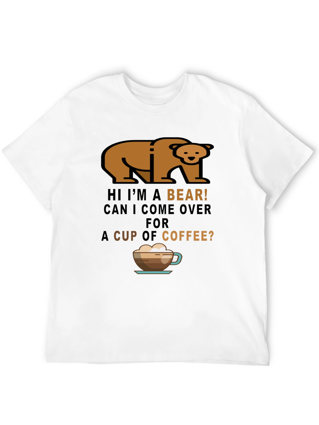 Bear Coffee T-Shirt - Funny Graphic Tee