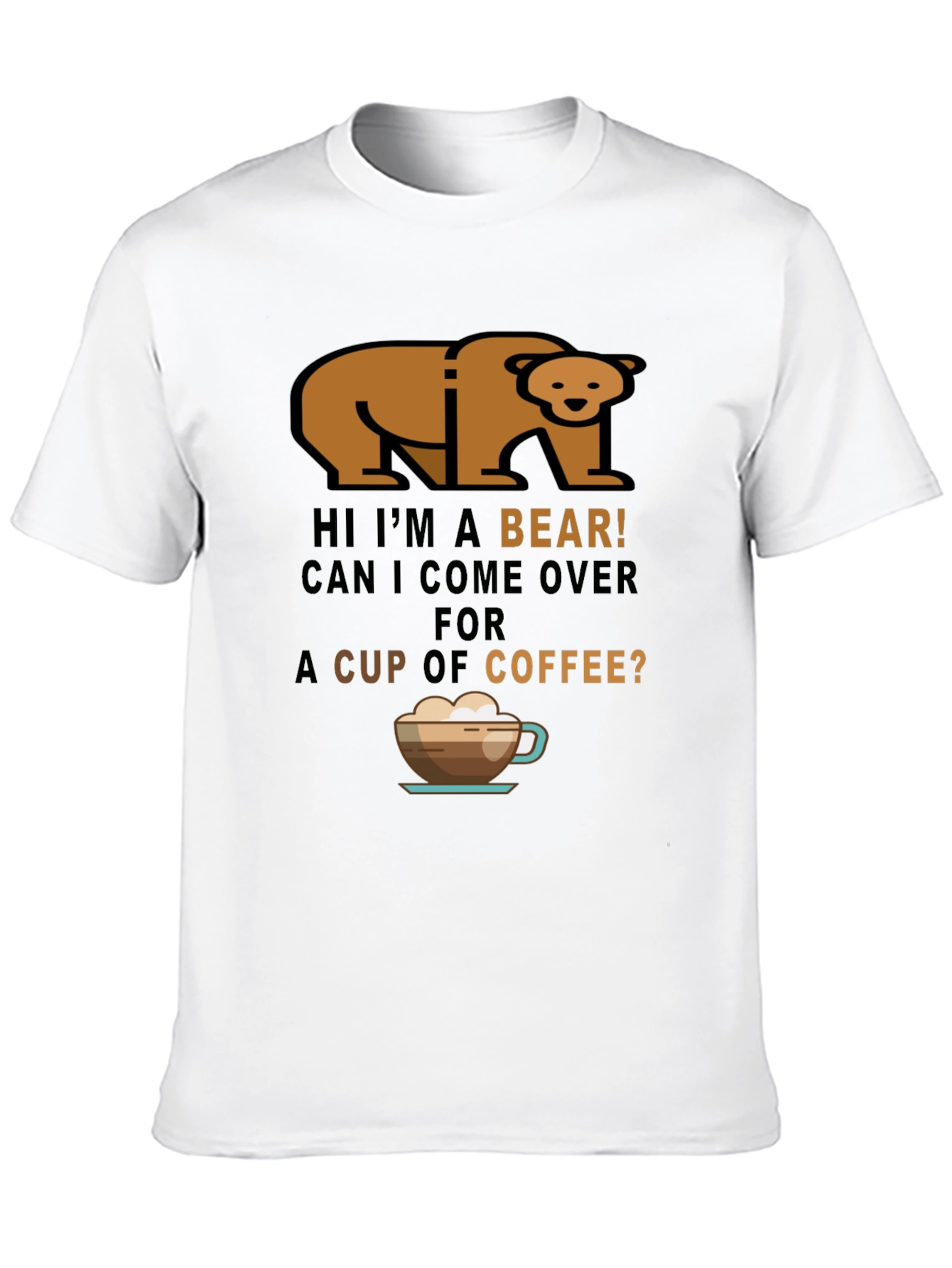 Bear Coffee T-Shirt - Funny Graphic Tee