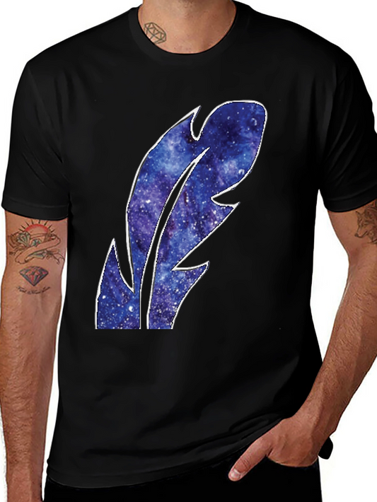 Galaxy Feather Graphic T-Shirt - Stylish Mens Tee