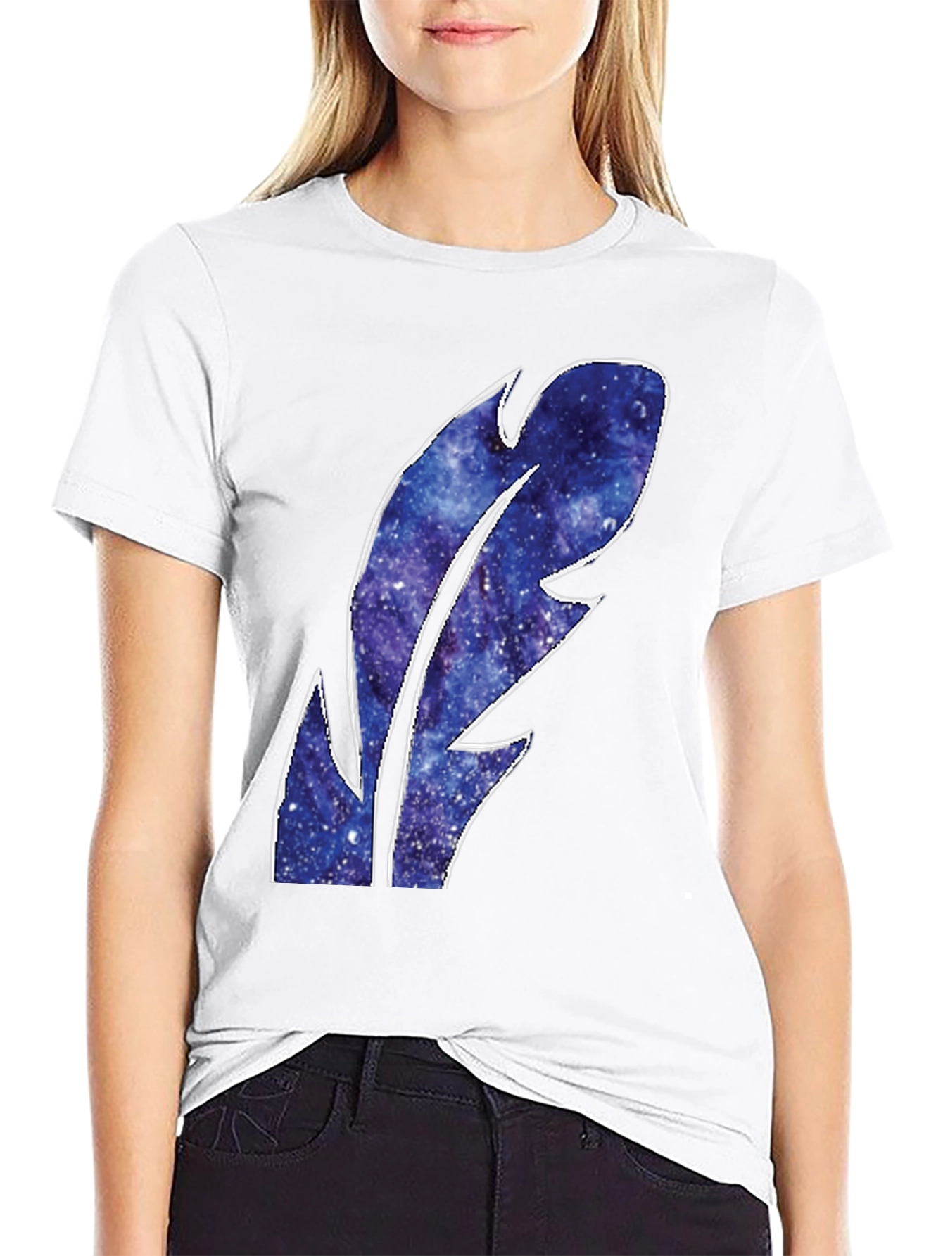Galaxy Feather Graphic T-Shirt - Stylish Mens Tee