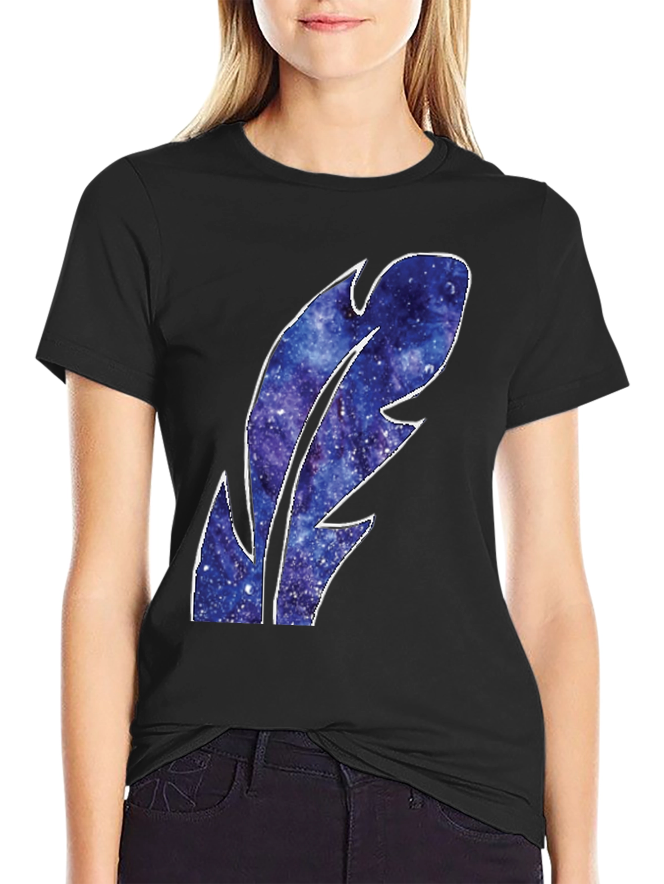 Galaxy Feather Graphic T-Shirt - Stylish Mens Tee
