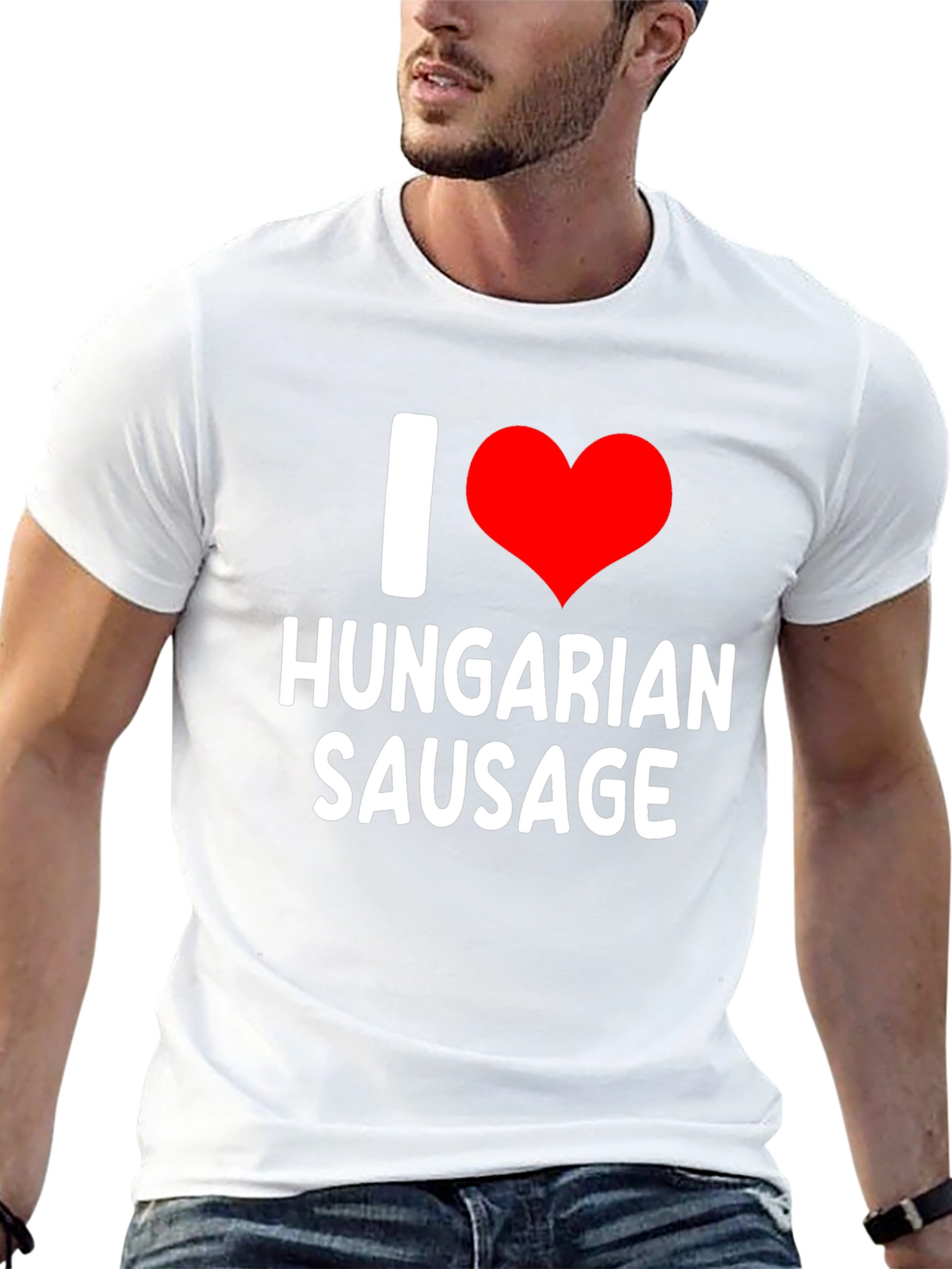 I Love Hungarian Sausage T-Shirt - Black