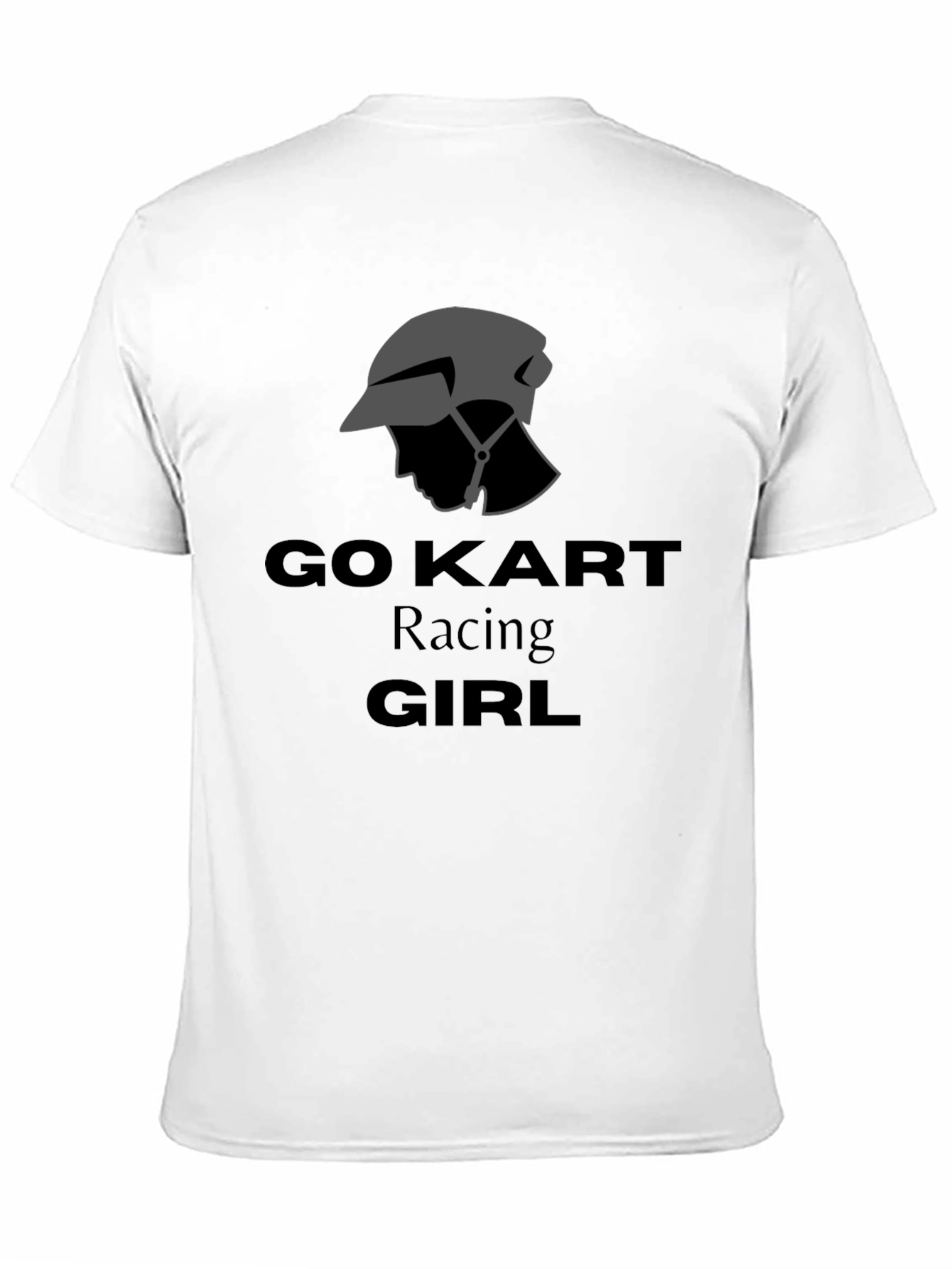 Go Kart Racing Girl T-Shirt - Black Cotton Tee