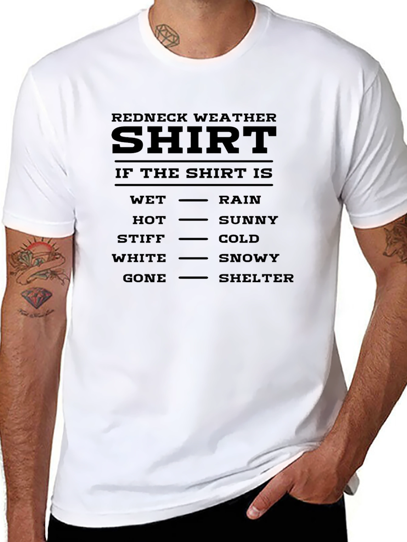 Redneck Weather Shirt - Funny Weather Guide T-Shirt