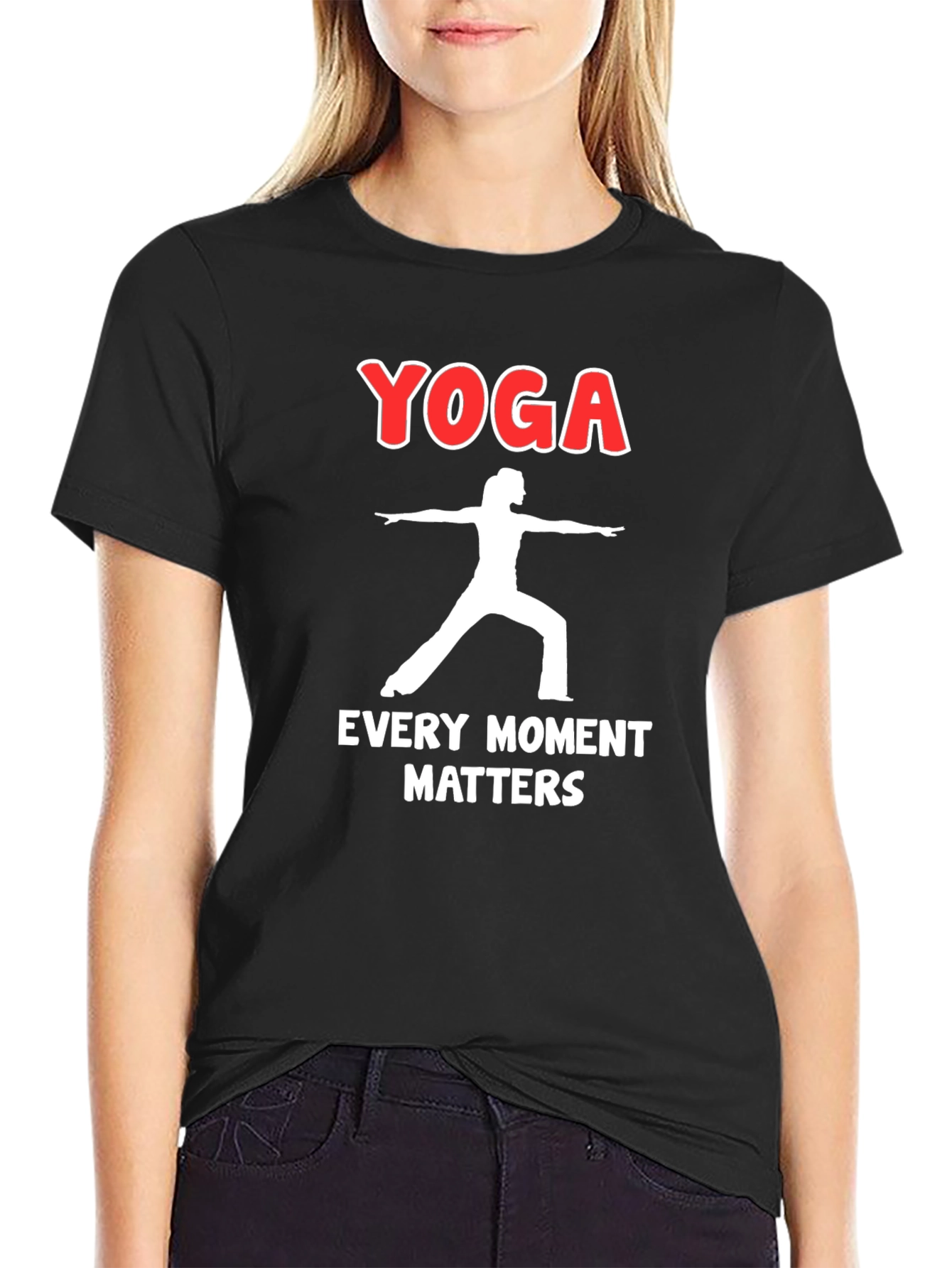 Yoga Every Moment Matters Black Graphic Tee