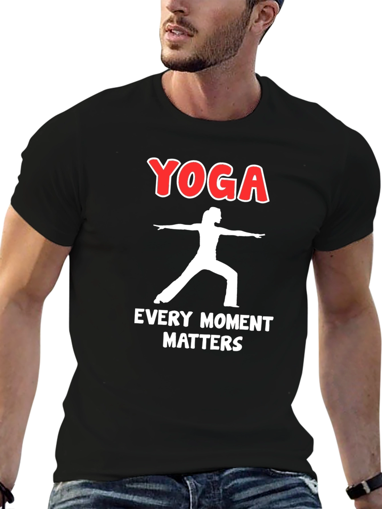 Yoga Every Moment Matters Black Graphic Tee