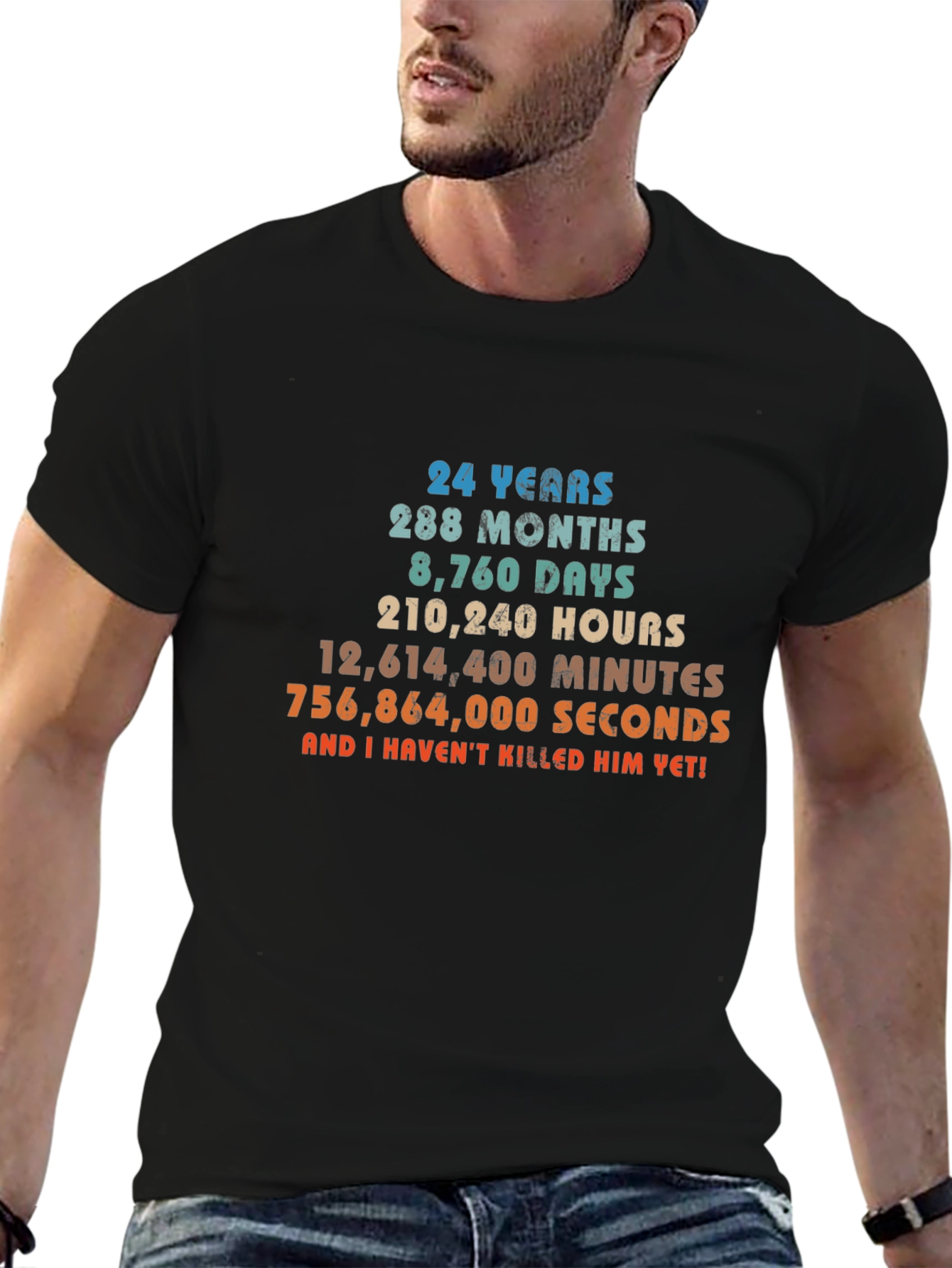 24 Years Anniversary Novelty Graphic T-Shirt