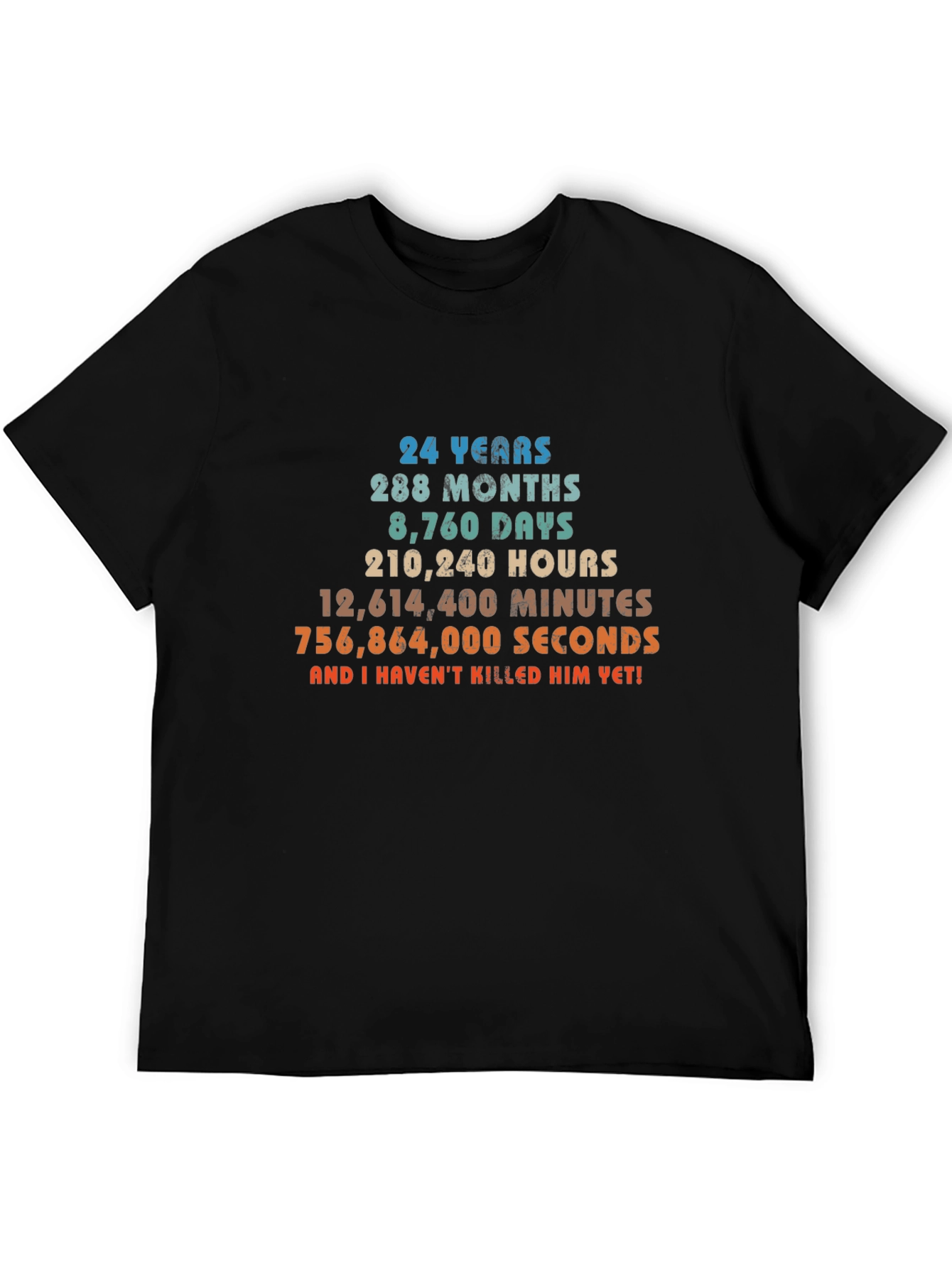 24 Years Anniversary Novelty Graphic T-Shirt